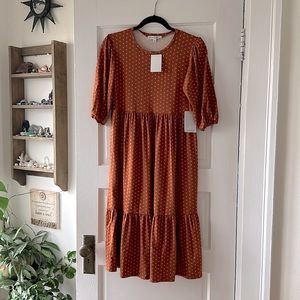Mid length rust orange dress NWT
